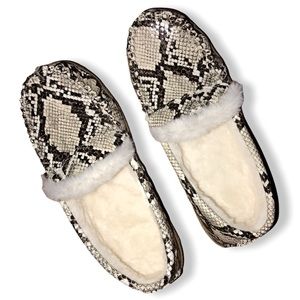Sonoma | snakeskin slipper shoes faux fur lined